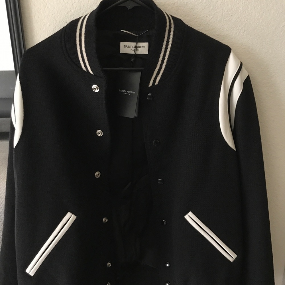 Saint Laurent Paris Teddy Varsity Jacket